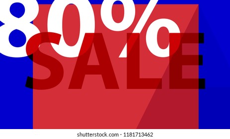 Special Sale Banner or Sale Poster Design.  Modern Promotion Banner. Creative Sale and Discount Promo Background with Geometrical  Pattern. Blue, Red, White Colors Advertising. Business coupon.