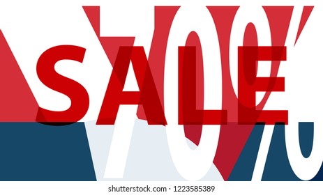 Special Sale Banner or Sale Poster Design.  Modern Promotion Banner. Creative Sale and Discount Promo Background with Geometrical  Pattern. Blue, Red, White Colors Advertising. Business coupon.