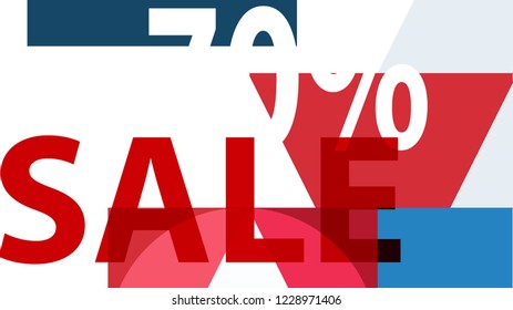 Special Sale Banner or Sale Poster Design.  Modern Promotion Banner. Creative Sale and Discount Promo Background with Geometrical  Pattern. Blue, Red, White Colors Advertising. Business coupon.