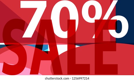 Special Sale Banner or Sale Poster Design.  Modern Promotion Banner. Creative Sale and Discount Promo Background with Geometrical  Pattern. Blue, Red, White Colors Advertising. Business coupon.