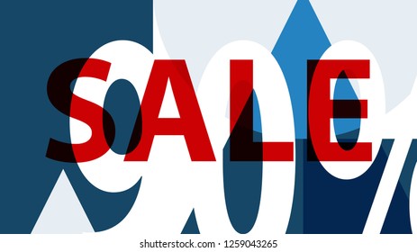 Special Sale Banner or Sale Poster Design.  Modern Promotion Banner. Creative Sale and Discount Promo Background with Geometrical  Pattern. Blue, Red, White Colors Advertising. Business coupon.