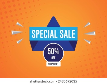 Special Sale banner template design, Big sale special up to 50% off. Super Sale, Limited time only end of season special offer banner. vector illustration.