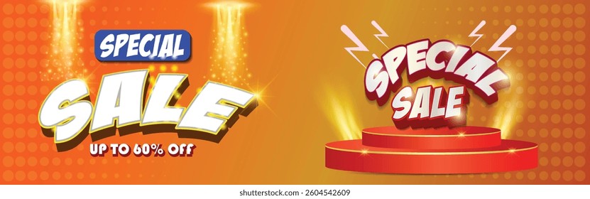 Special sale banner vector for business design, can be used in online selling market flyer, advertising, discount announcement, easily editable flyer, vector art illustration