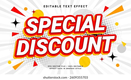 Special sale discount 3d editable text effect promotion template