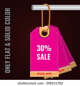 Special sale or discount offer tag banner. Solid and Flat color style design vector