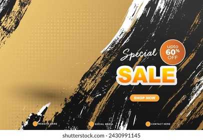special sale discount template banner with copy space for product sale with abstract gradient brown and black background design 3