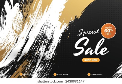 special sale discount template banner with copy space for product sale with abstract gradient brown and black background design 4