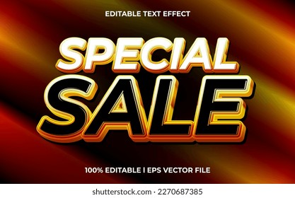 Special sale editable text, template 3d style use for business tittle