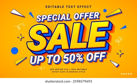 Special sale offer 3d editable text effect template