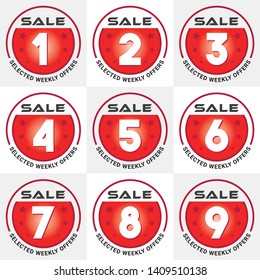 Special sale on selected items. Discount and sale banner or stamp. Discount sale on selected offers.