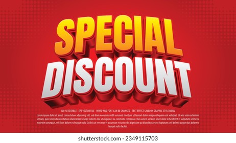 Special sale promo 3d editable text effect mock up