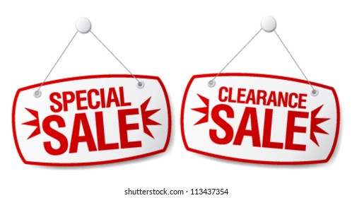 Special sale signs set.
