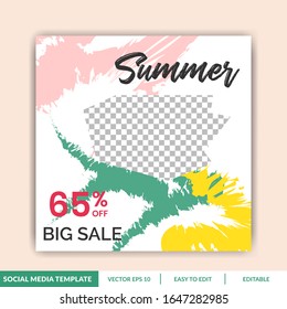 Special Sale Summer Social Media Post template for e-commerce sale promo discount. Can use for advertisement, Social Media post, web design, gift card, coupon, flyer, poster, and promotion.
