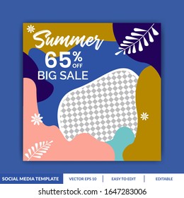 Special Sale Summer Social Media Post template for e-commerce sale promo discount. Can use for advertisement, Social Media post, web design, gift card, coupon, flyer, poster, and promotion.