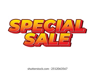 Special sale. Text effect design for digital ad in 3D style