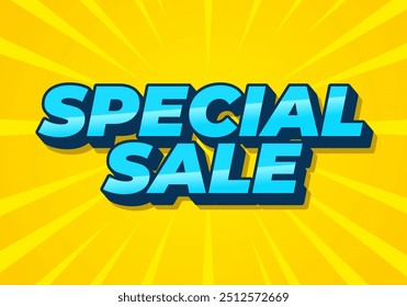 Special sale. Text effect design for digital ad in 3D style