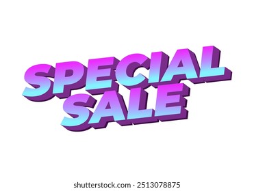 Venta especial. Diseño de efecto de texto para anuncio digital en estilo 3D