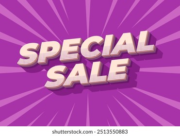 Special sale. Text effect design for digital ad in 3D style