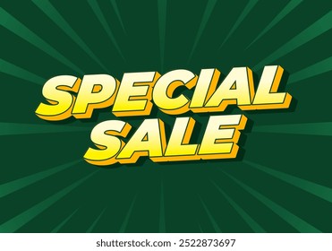 Special sale. Text effect design for digital ad in 3D style