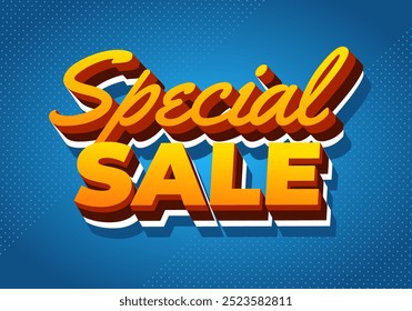 Special sale. Text effect design for digital ad in 3D style