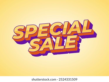 Special sale. Text effect design for digital ad in 3D style
