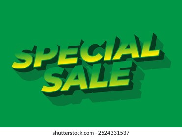 Venta especial. Diseño de efecto de texto para anuncio digital en estilo 3D