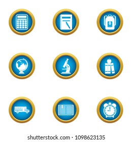 Special school icons set. Flat set of 9 special school vector icons for web isolated on white background