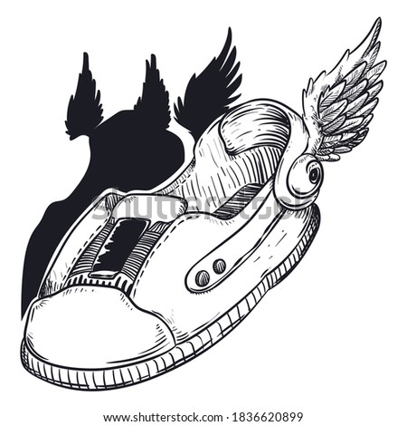 Special shoes with magic wings to fly, like Hermes the emissary Greek deity.