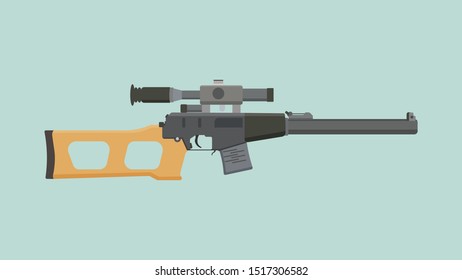 Special Sniper Rifle Flat Design Vector Illustration. Weapon Design for loading page, website, poster, banner, book cover, mobile app, and games.