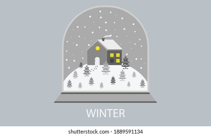 A special snow-themed winter house is suitable to complement your design in a very cold and beautiful winter theme