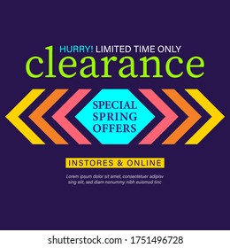Special Spring bietet Banner an. Clearance-Poster mit lebendigem, bunter, modernem Hintergrund.