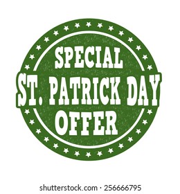 Special St. Patrick's Day offer grunge rubber stamp on white background, vector illustration