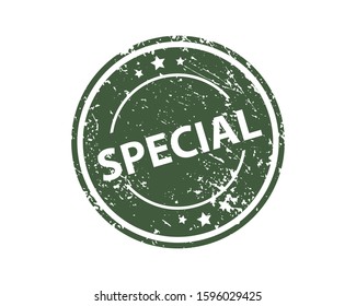 Special stamp vector texture. Rubber cliche imprint. Web or print design element for sign, sticker, label