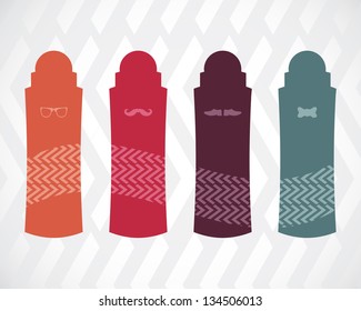 special stickers set with hipster design