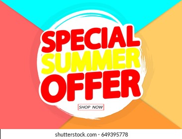 Special Summer Offer, poster design template, vector illustration