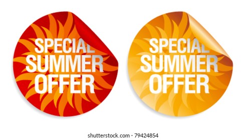 Special Summer Offer Stickers.