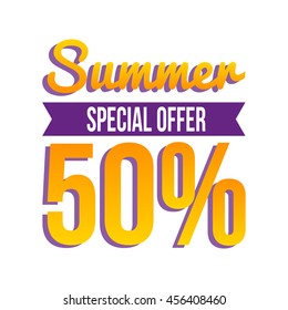 Special summer offer/sales/discount  vector picture for business/trade purposes applicable for web and mobile apps.