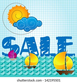special summer sale with sun and cloud