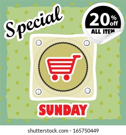 Special Sunday Sales Label.  EPS 10 vector : Sale all item 20 percent off.