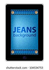 special tablet pc with jeans background