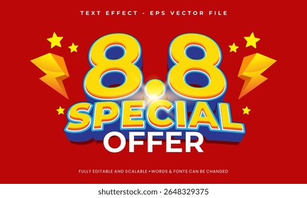 Special Template 8.8 Shopping Flash Sale, 8th month, with editable 3D figure eight text