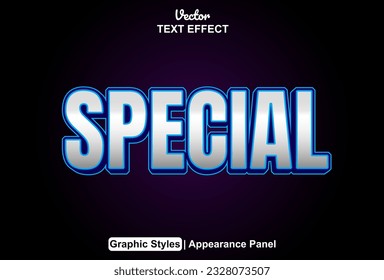 special text effect with blue graphic style and editable.