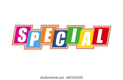 SPECIAL text lettering. vector illustration