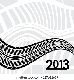 special tire track on white background