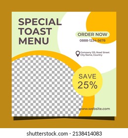 Special toast banner square social media post design