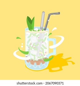 Special and Tradional Drink from Indonesian this is Cendol or Dawet Ice