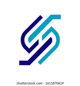 special treatment design of initial S Letter S logo vector graphic element concept