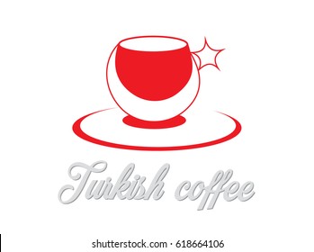 Special turkish coffee design with crescent and star from the Turkish flag