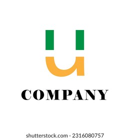 logotipo especial de la letra u sobre fondo blanco, se puede utilizar para empresas de arte, deportes, etc