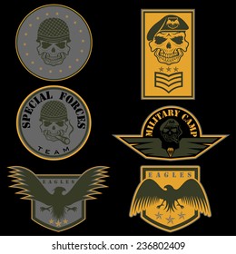 Special unit military emblem set vector design template